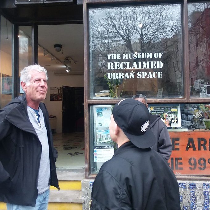 World-renowned chef Anthony Bourdain visiting MoRUS in 2018.