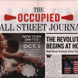 (Cover of Occupied Wall Street Journal Issue # 1, Activist Publications Collection at MoRUS)