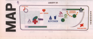 (Map of the Occupy encampment in Zuccotti Park from the OWSJ, Activist Publications at MoRUS)