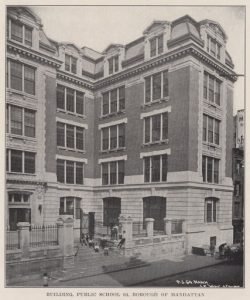 "Building, Public School 64, Borough of Manhattan." Annual Financial and Statistical Report, 1908. Board of Education. 1908. Accessed 10 December 2021